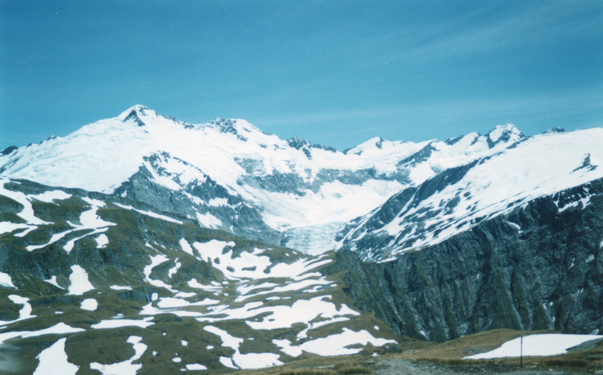 View from Cascade Saddle looking across the Dart headwaters and the Southern Alps
