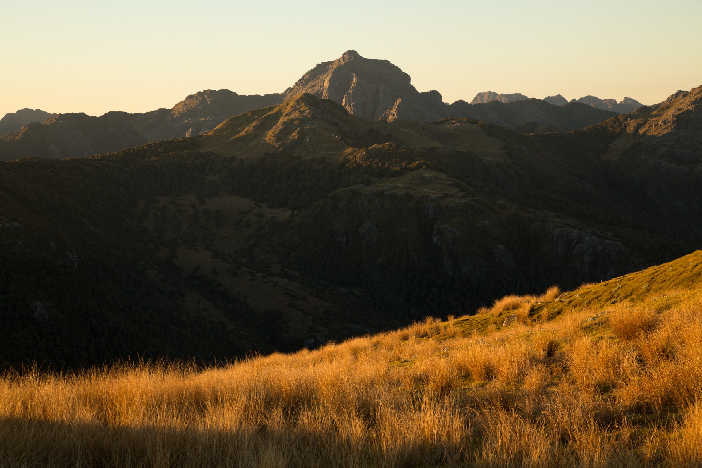 Exposed Paparoa Range tops at Mt Stevenson and Mt Uriah, north of Croesus Knob