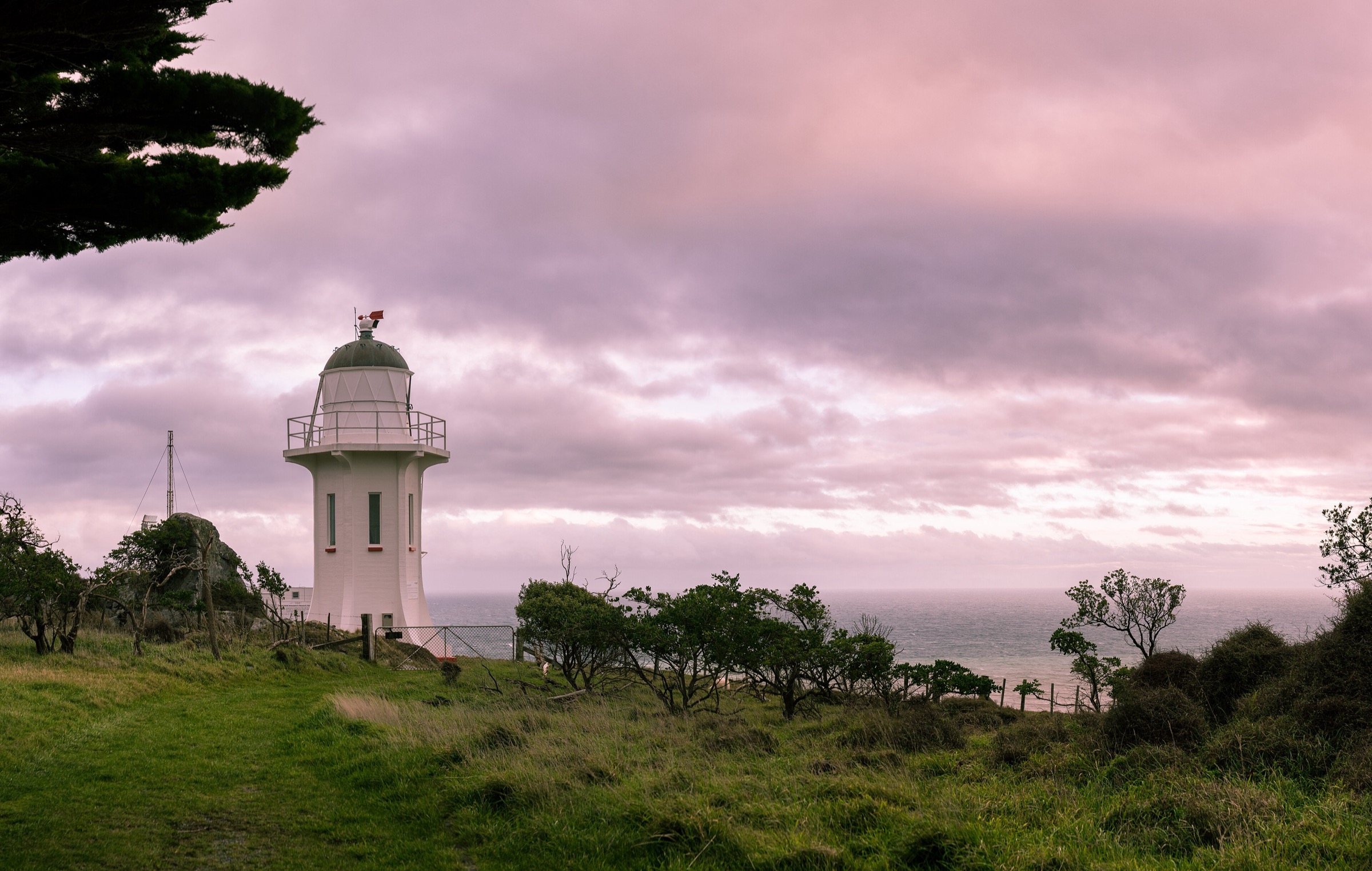 Baring Head lighthouse on the southern Remutaka coast, East Harbour Regional Park, Wellington Region, New Zealand