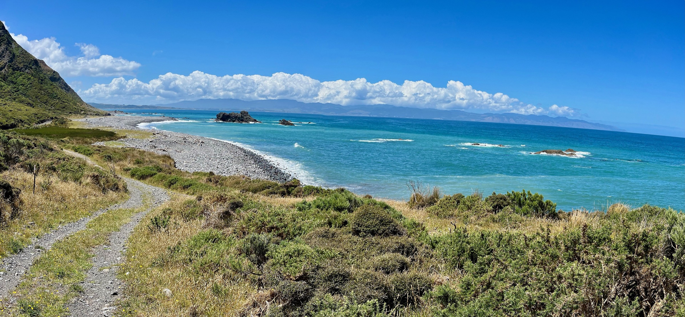 Fisherman's Rock on the Remutaka Great Ride Wild Coast section, Palliser Bay, New Zealand