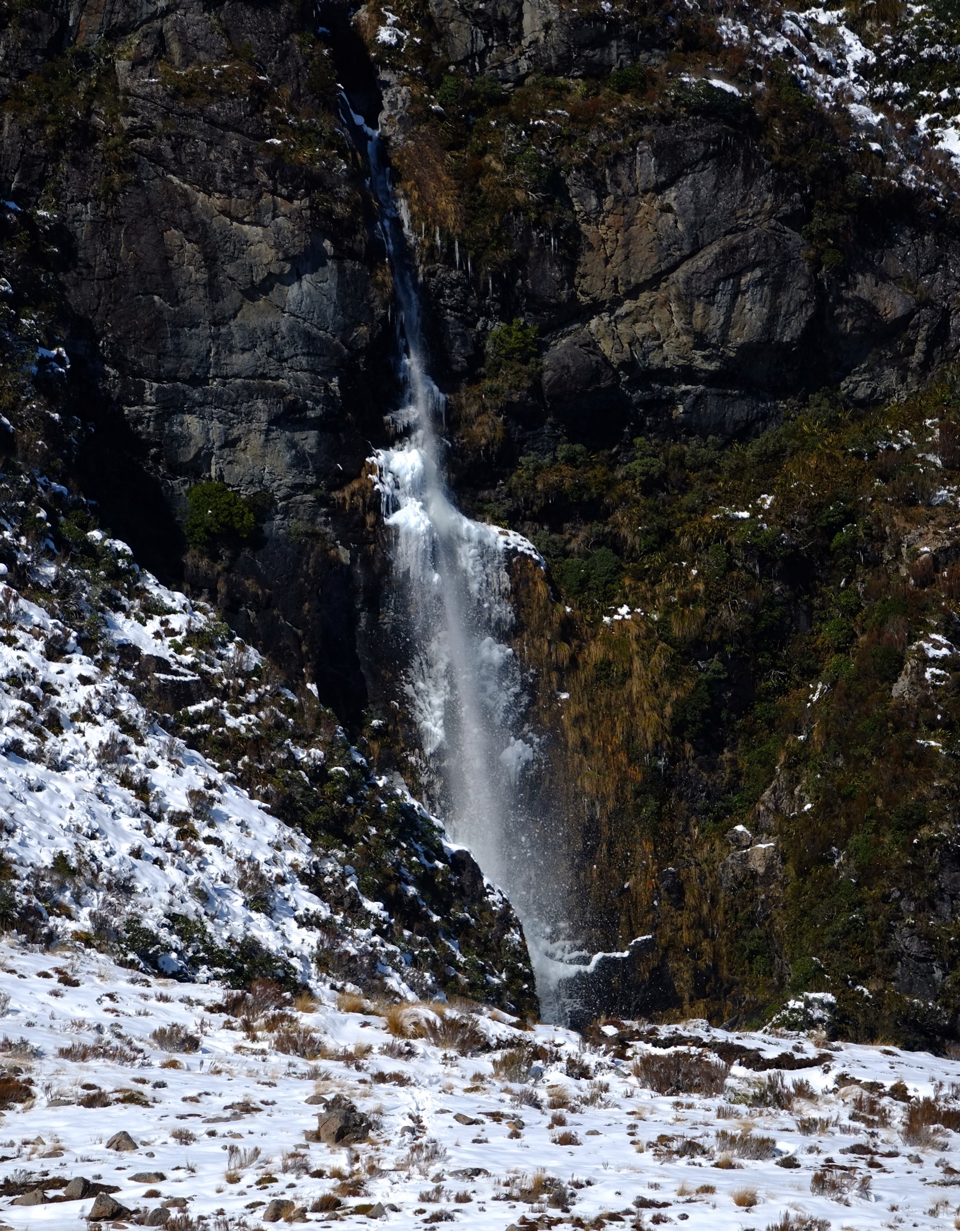 Waterfall in the Temple Basin cirque above Arthur's Pass