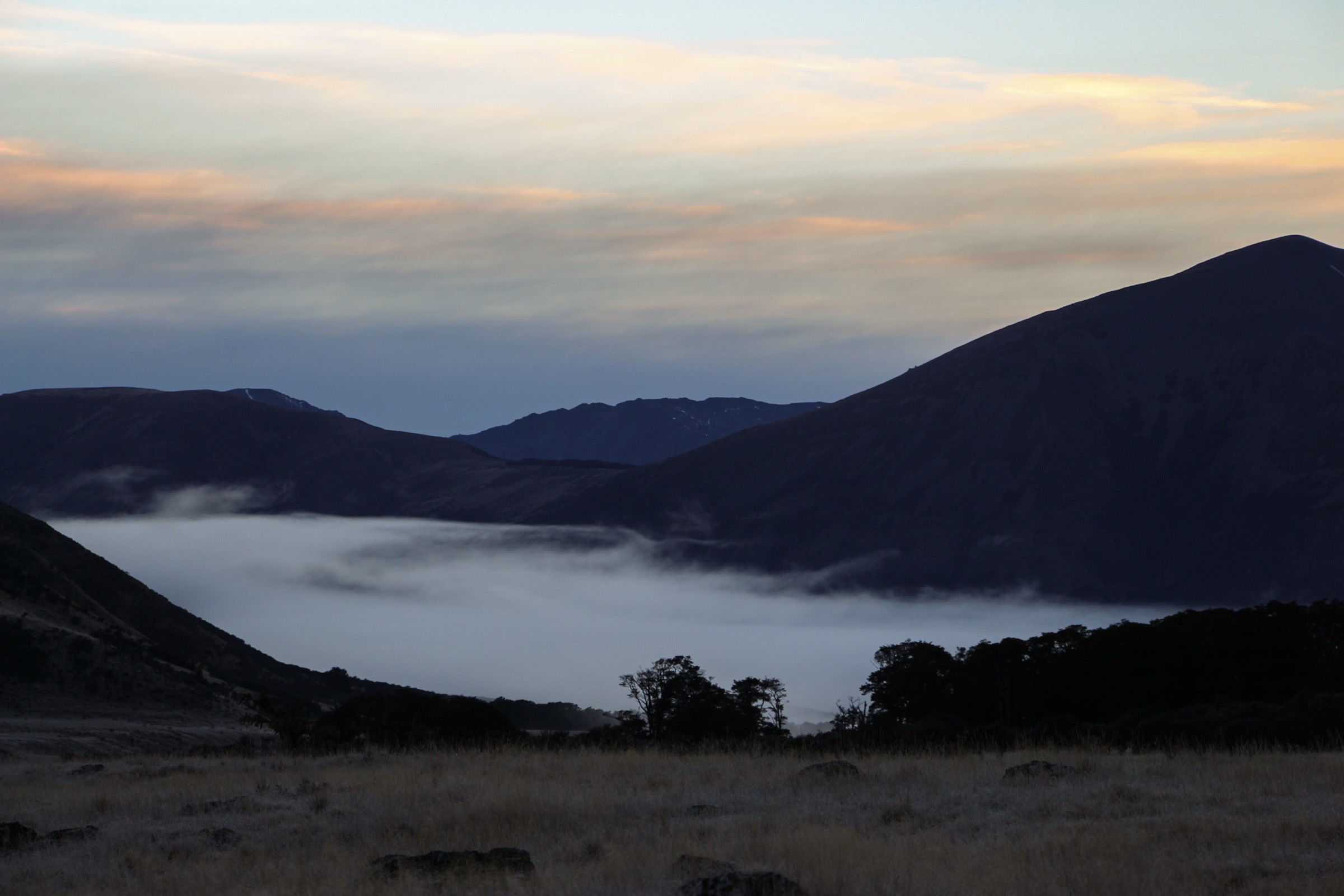 View east from Anne Hut on the St James Walkway, over the Waiau Uwha country, New Zealand