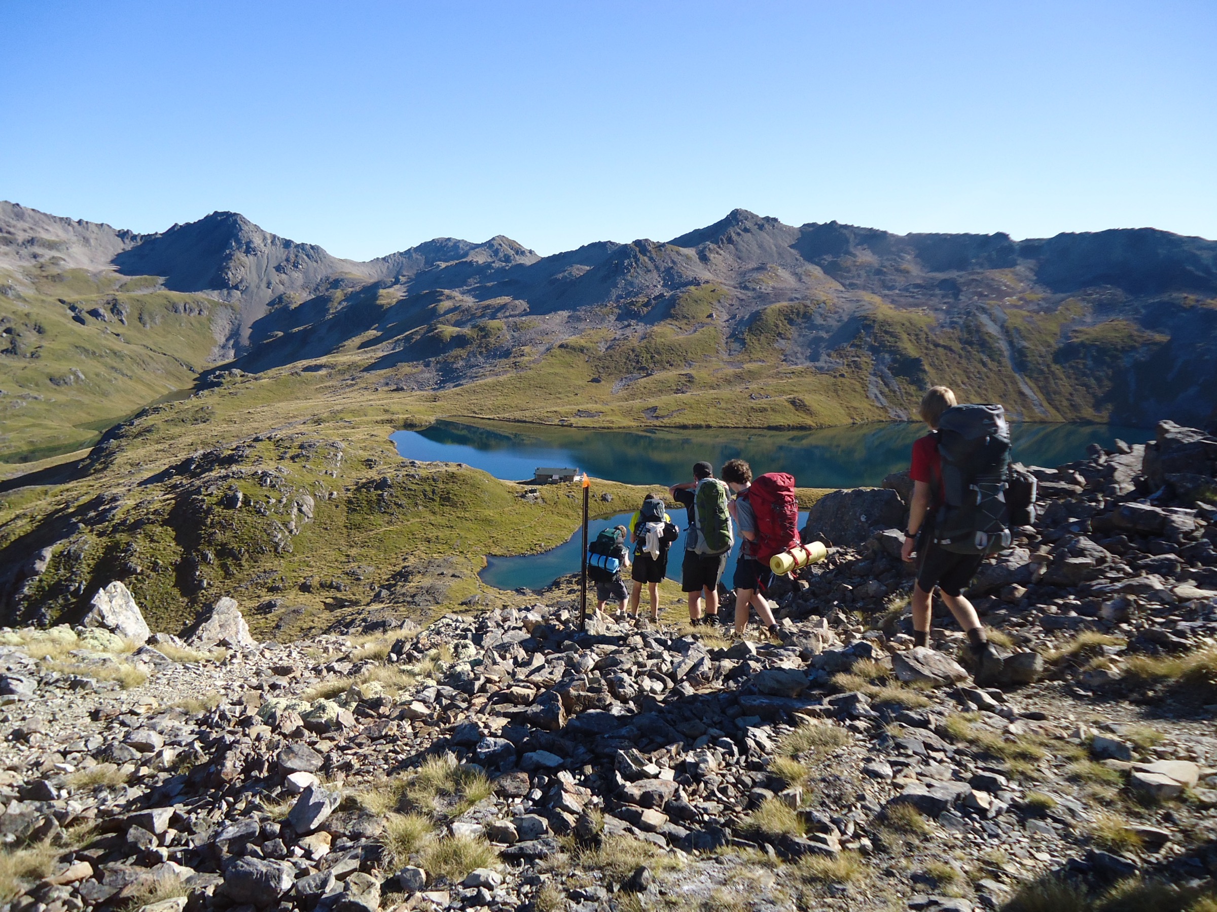 Lake Angelus approach beneath the central St Arnaud crest, Nelson Lakes, New Zealand