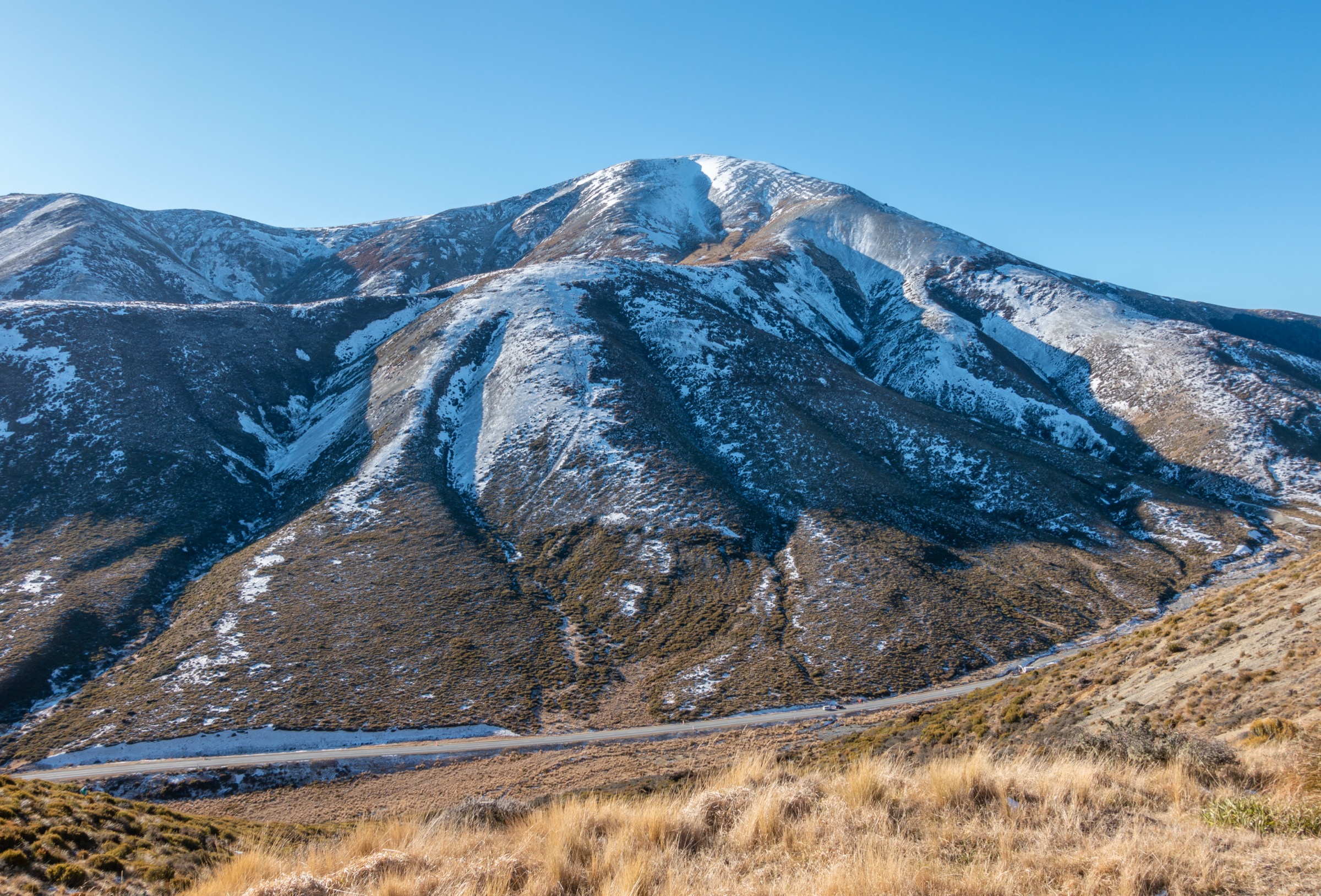 Trig M Route — view of Porters Pass with Foggy Peak rising on the right, Canterbury, New Zealand