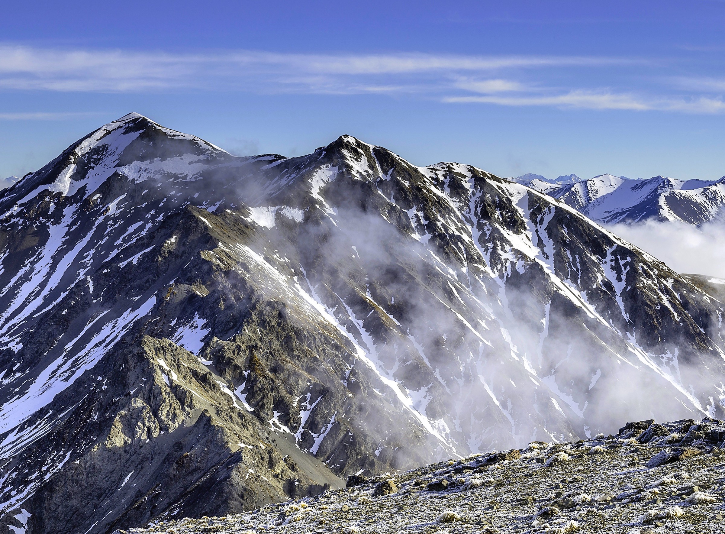 View toward Castle Hill Peak from Red Peak, central Torlesse Range, New Zealand