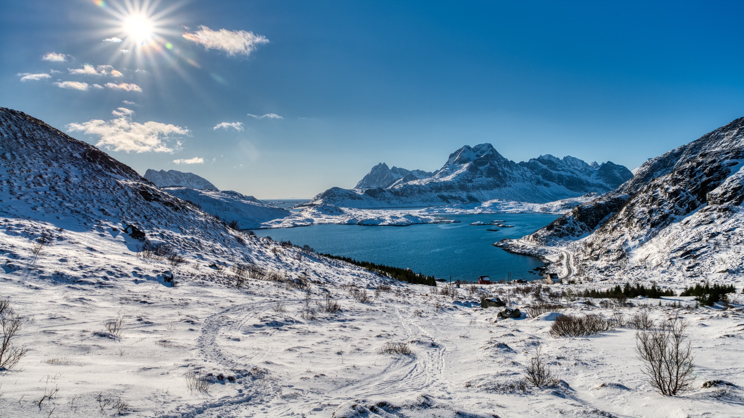 Hiking trail to Ryten, Lofoten, Norway