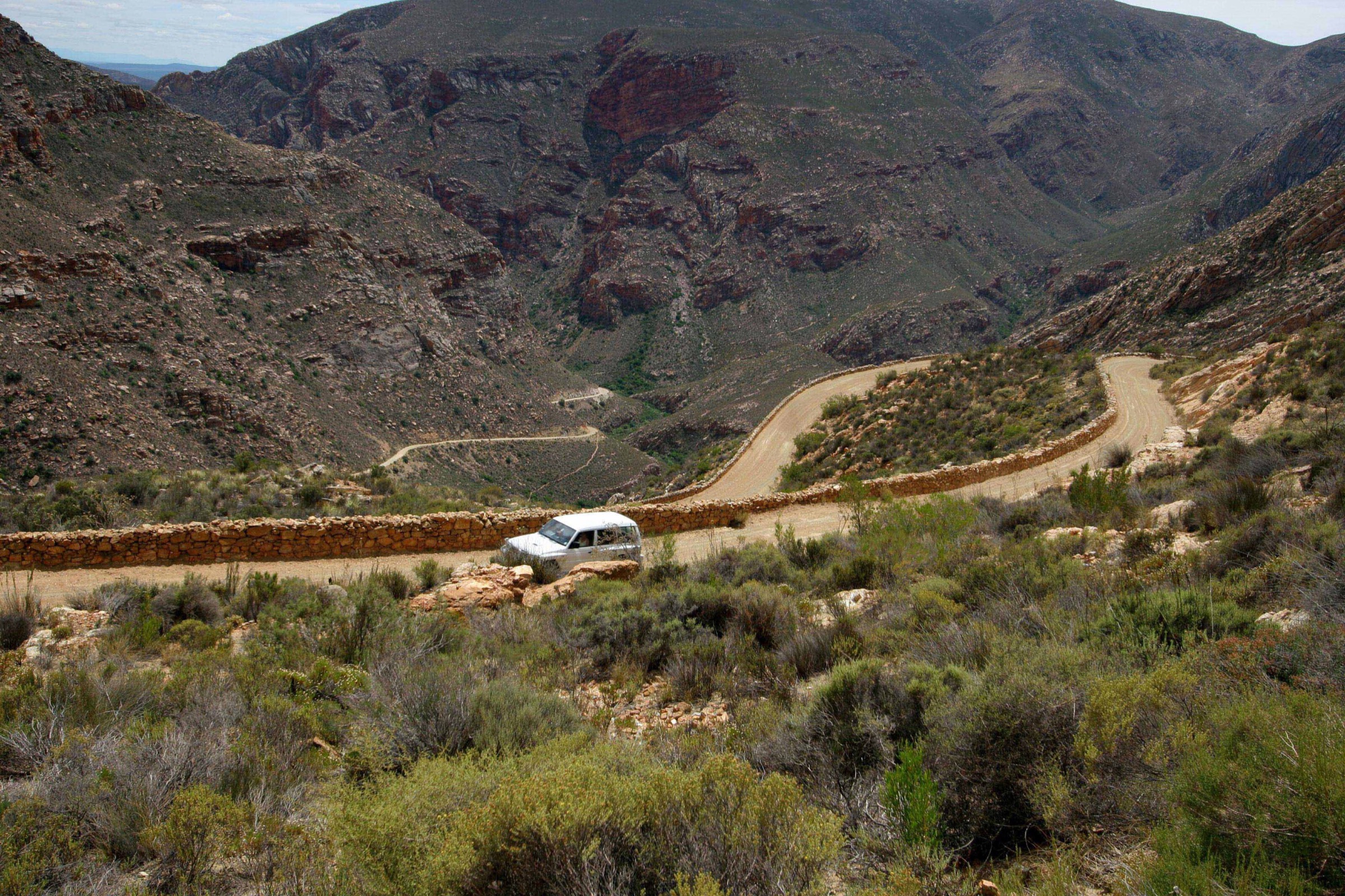 Swartberg Pass folded quartzite mountain scenery in the Central Karoo