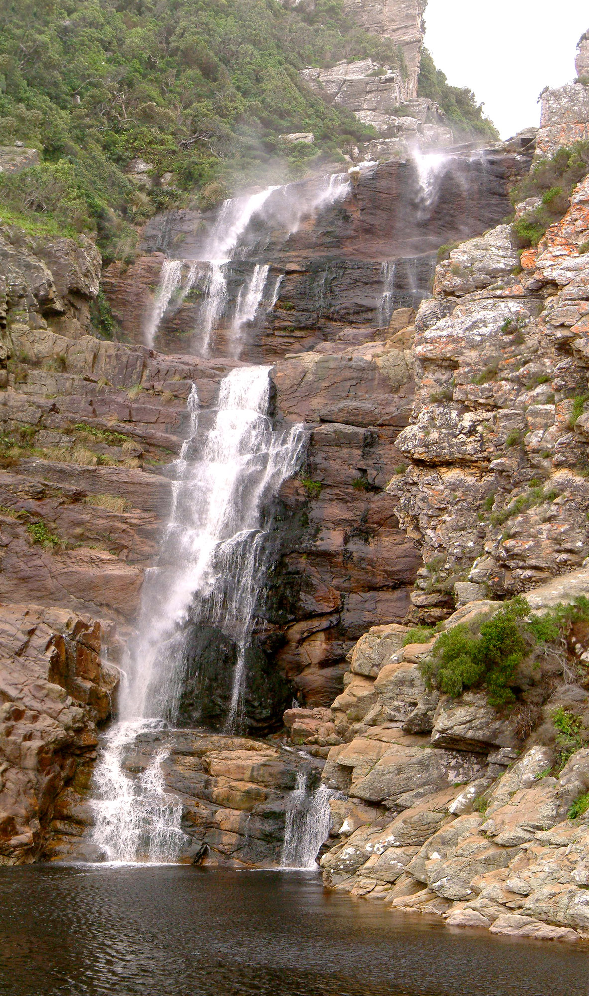 Tsitsikamma National Park waterfall on the Otter Trail day section