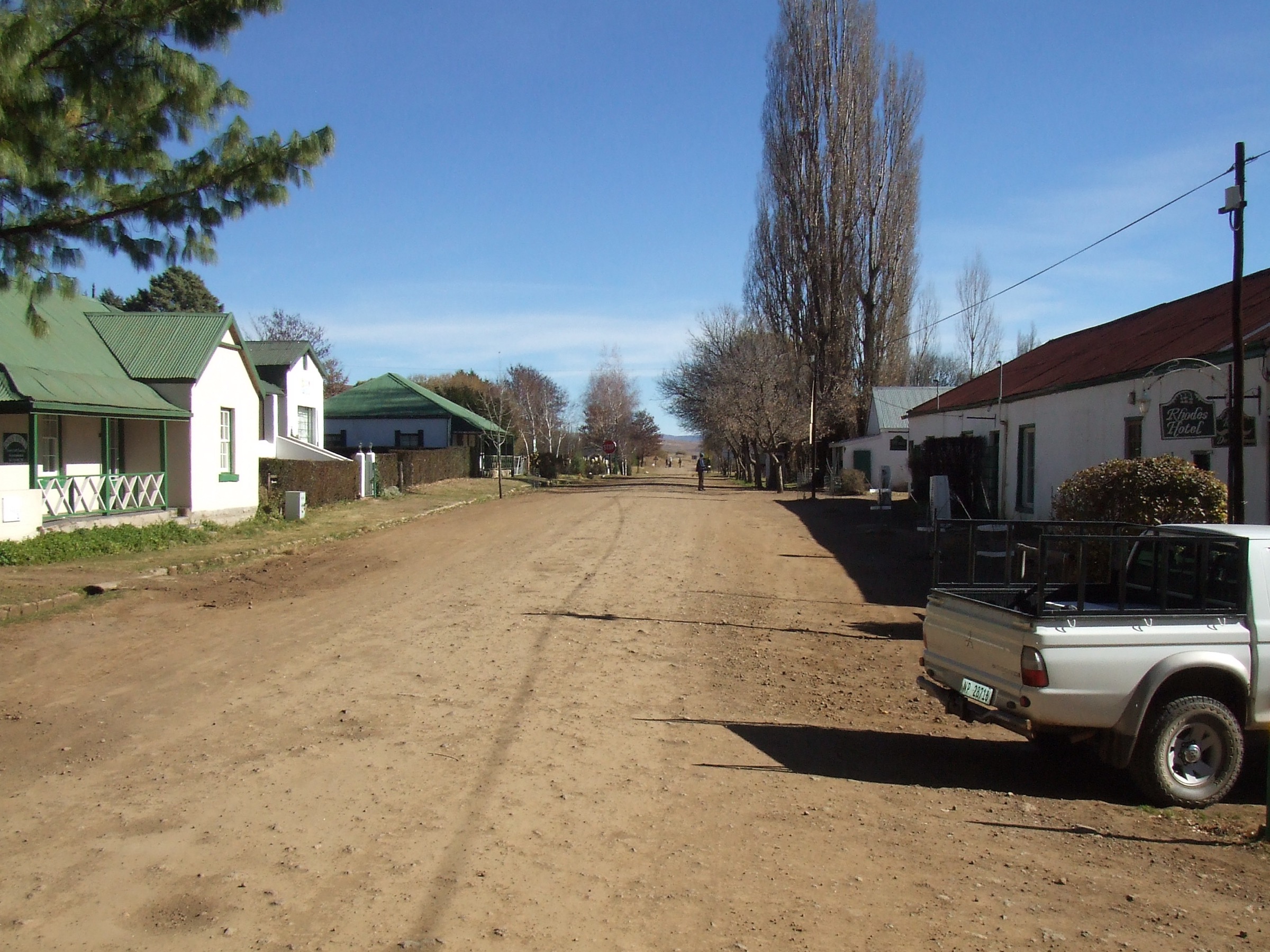 Historic sandstone buildings in the village of Rhodes, Eastern Cape