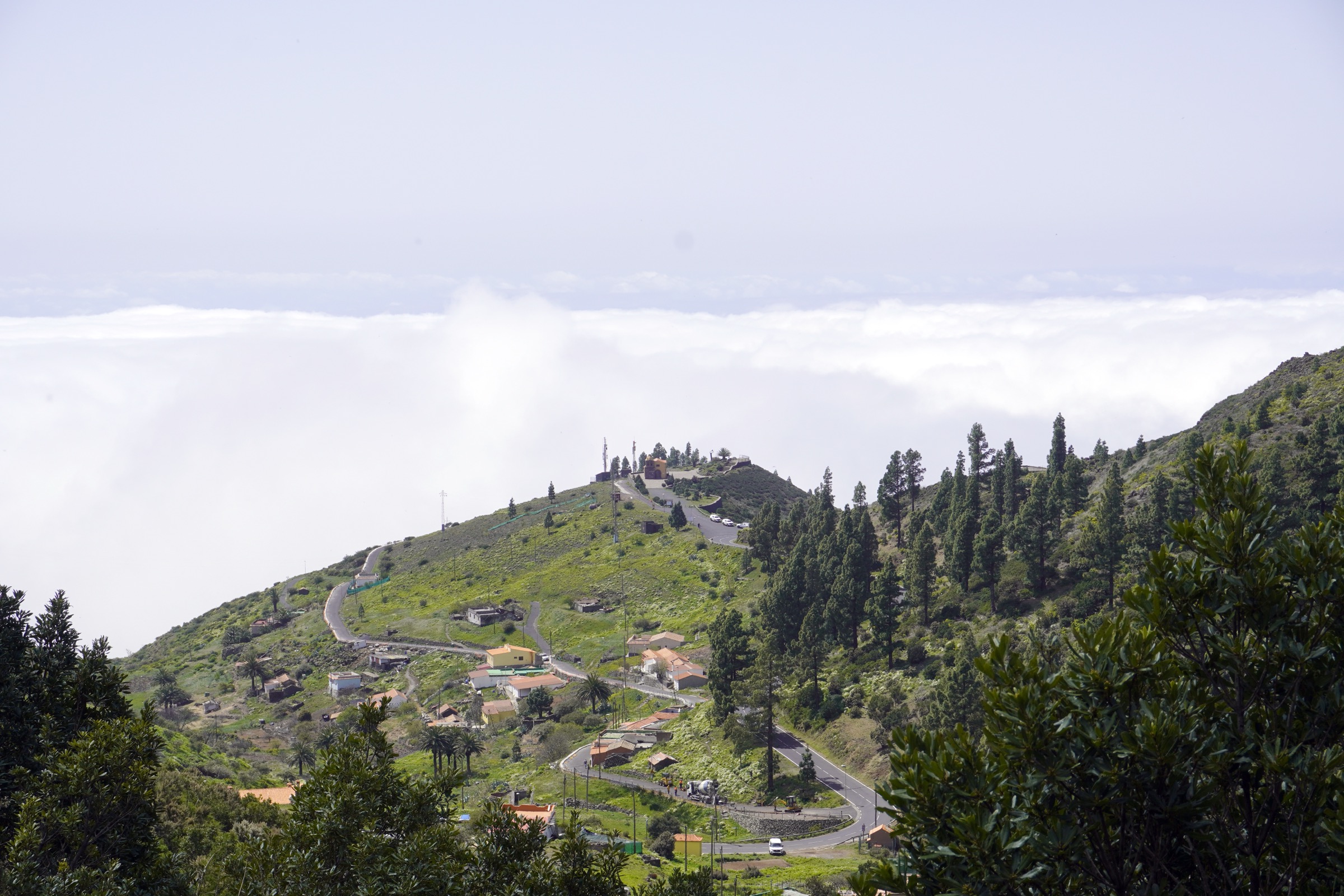 View from Alto de Garajonay across the Garajonay National Park plateau