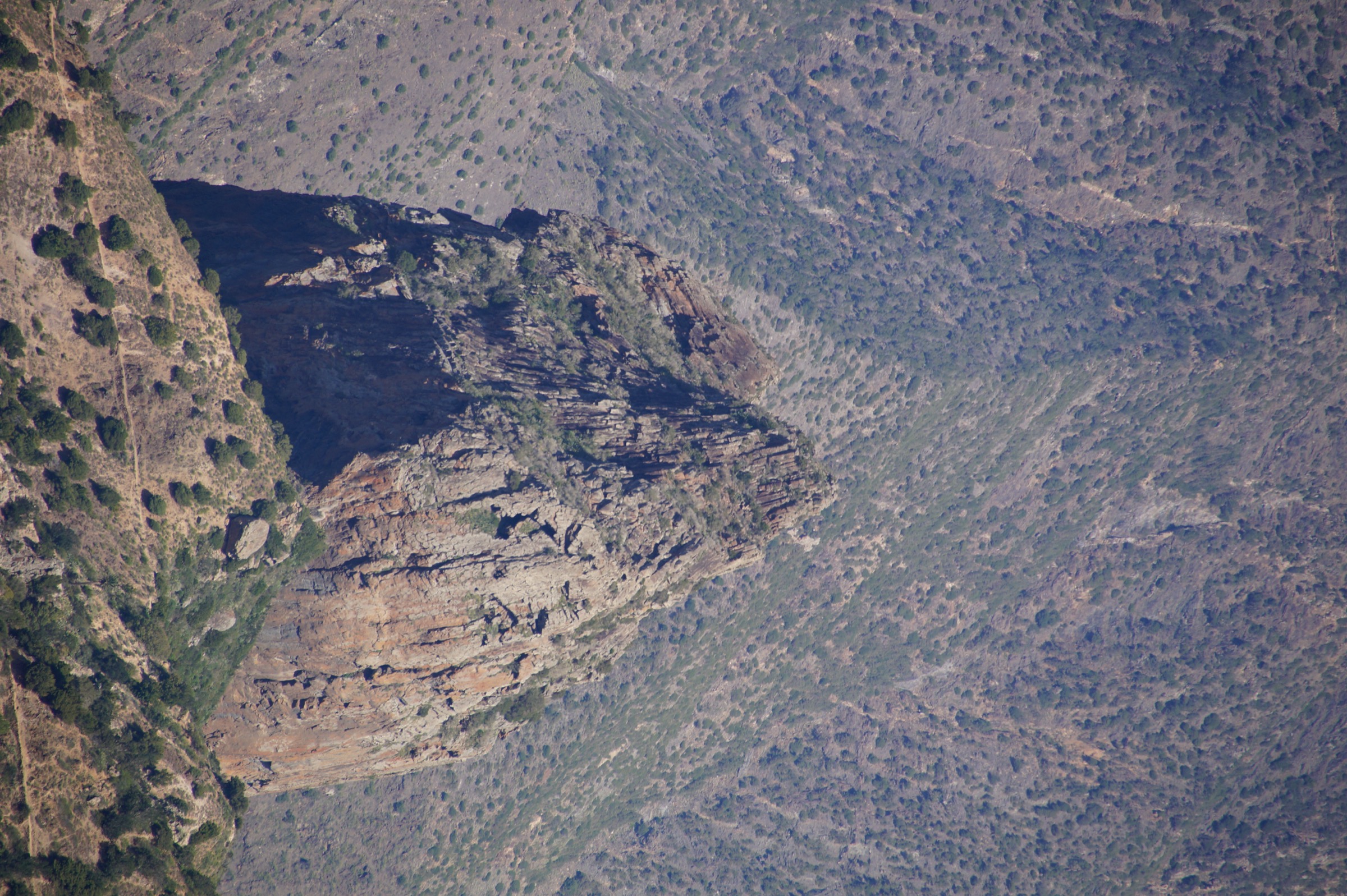 Roque Cano basaltic plug above Vallehermoso, La Gomera