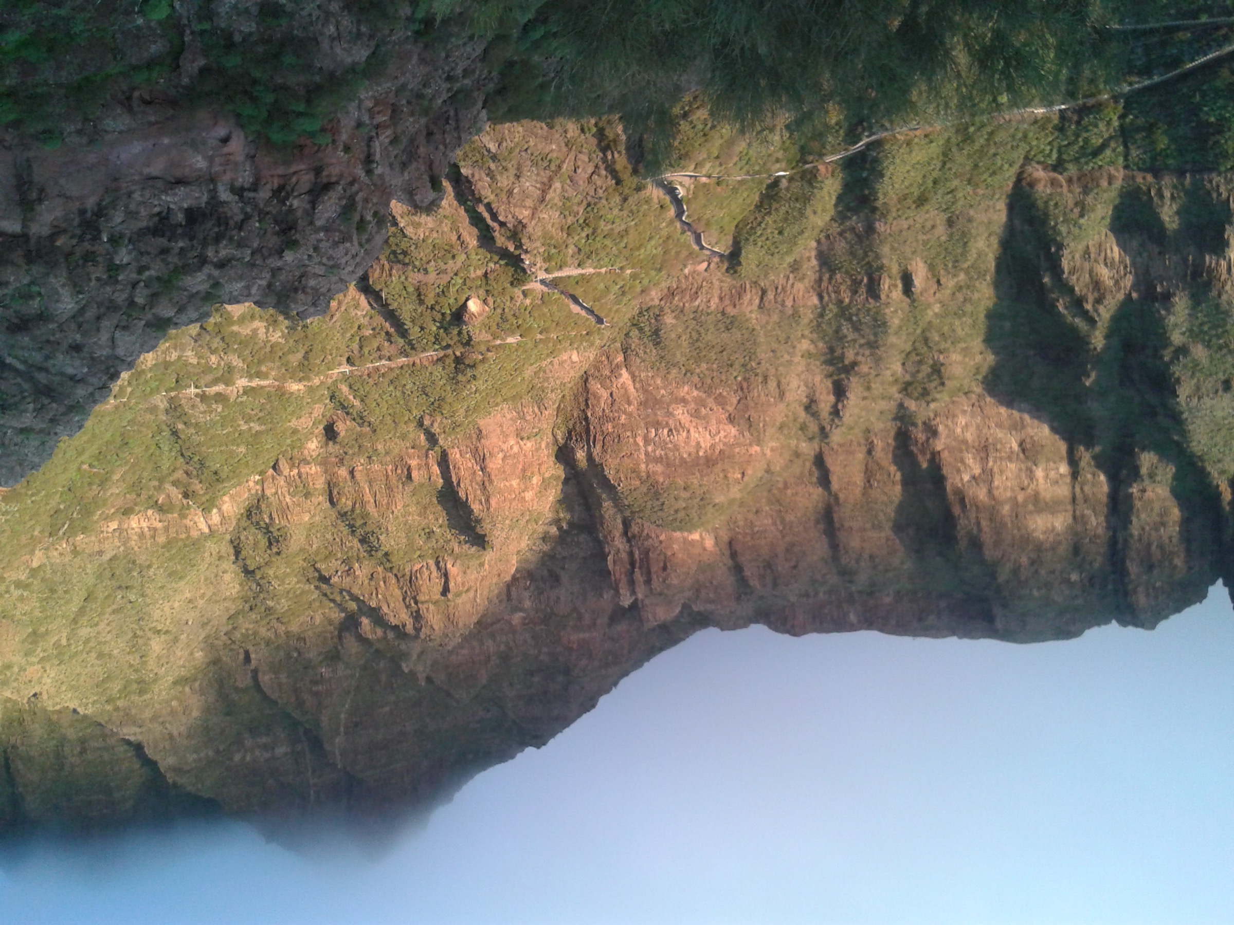 Masca Gorge view towards north-northeast at sunset