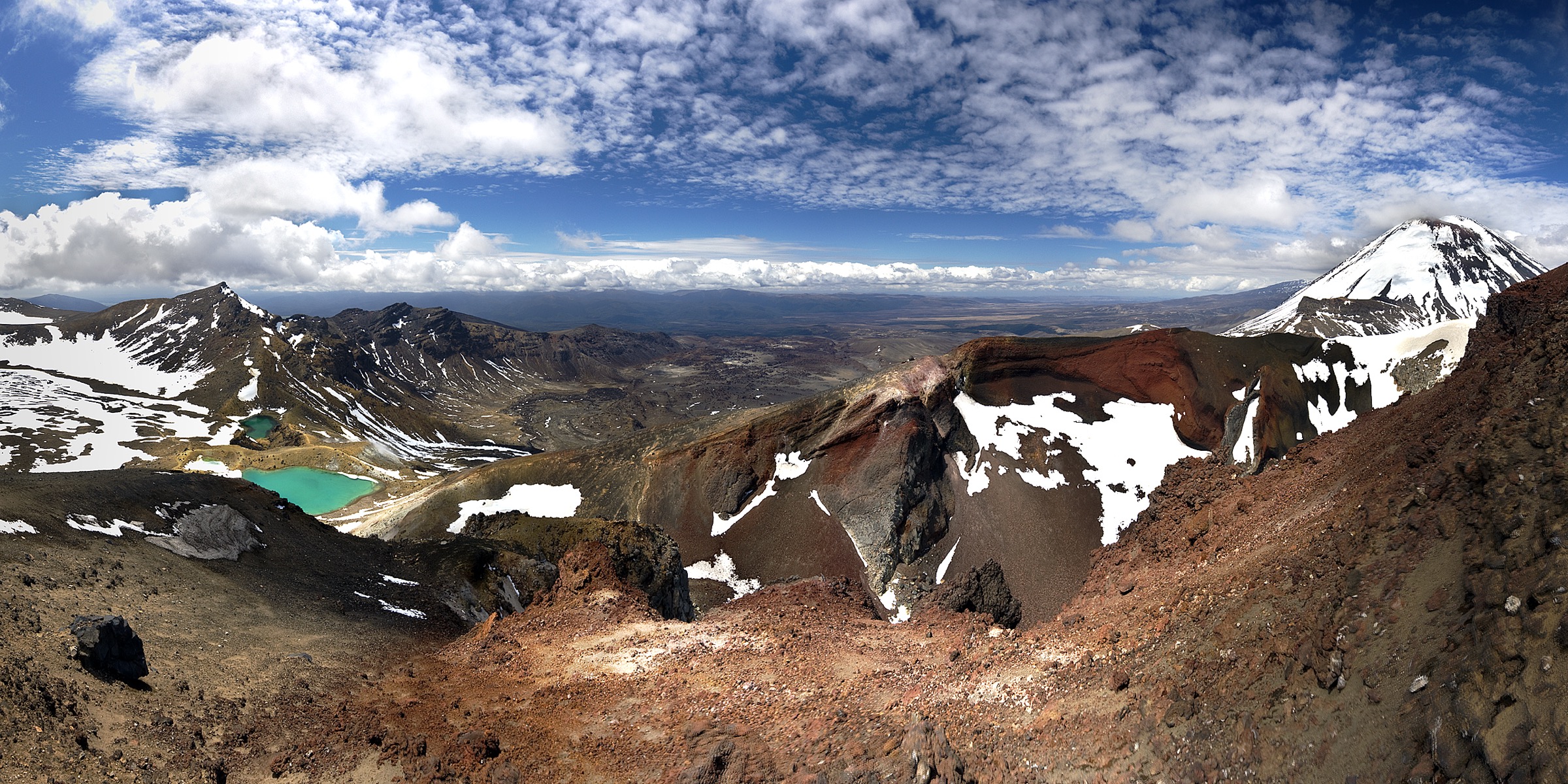 Emerald Lakes and volcanic terrain on the Tongariro Alpine Crossing