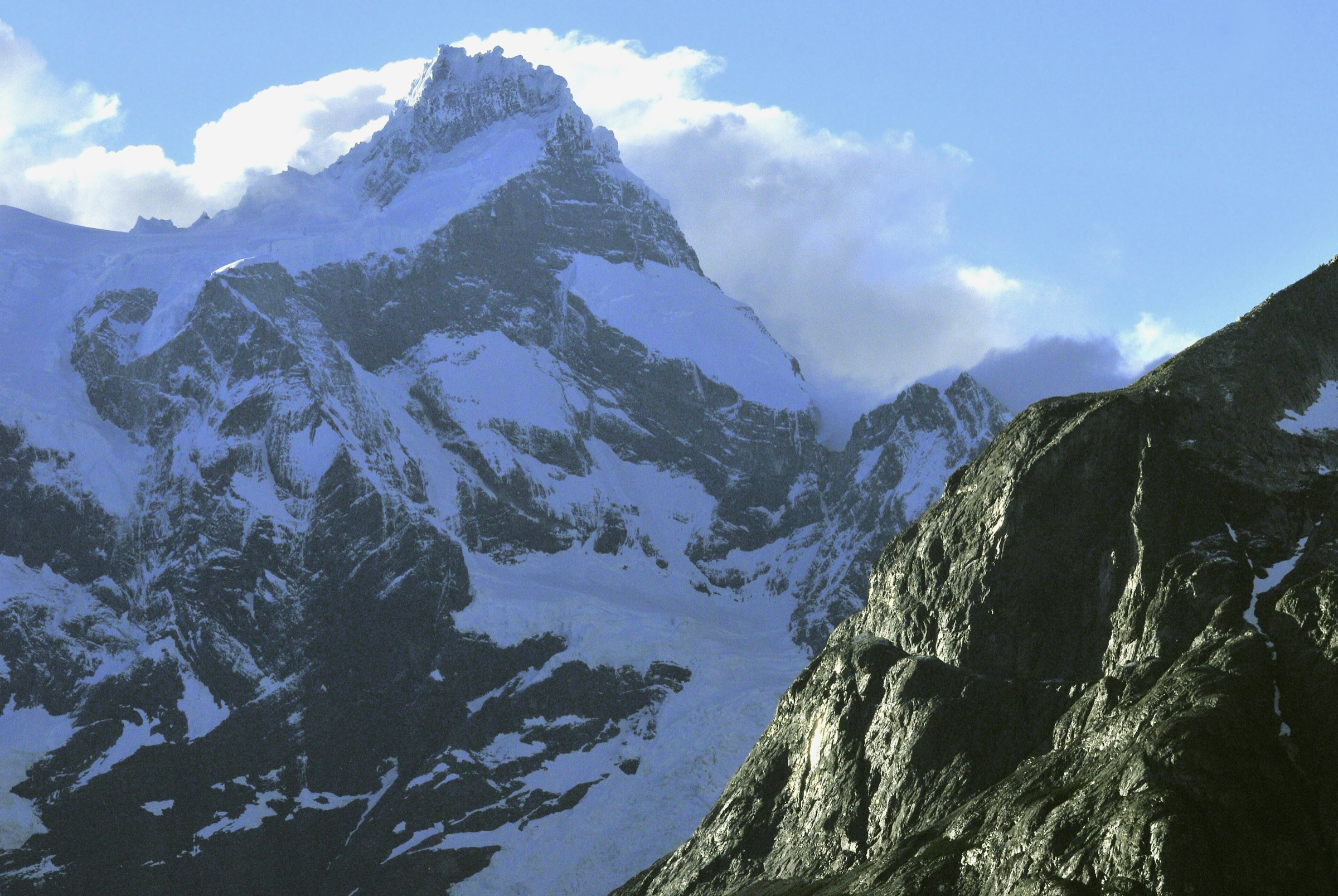 Los Cuernos del Paine granite horns above the W Trek in Torres del Paine National Park