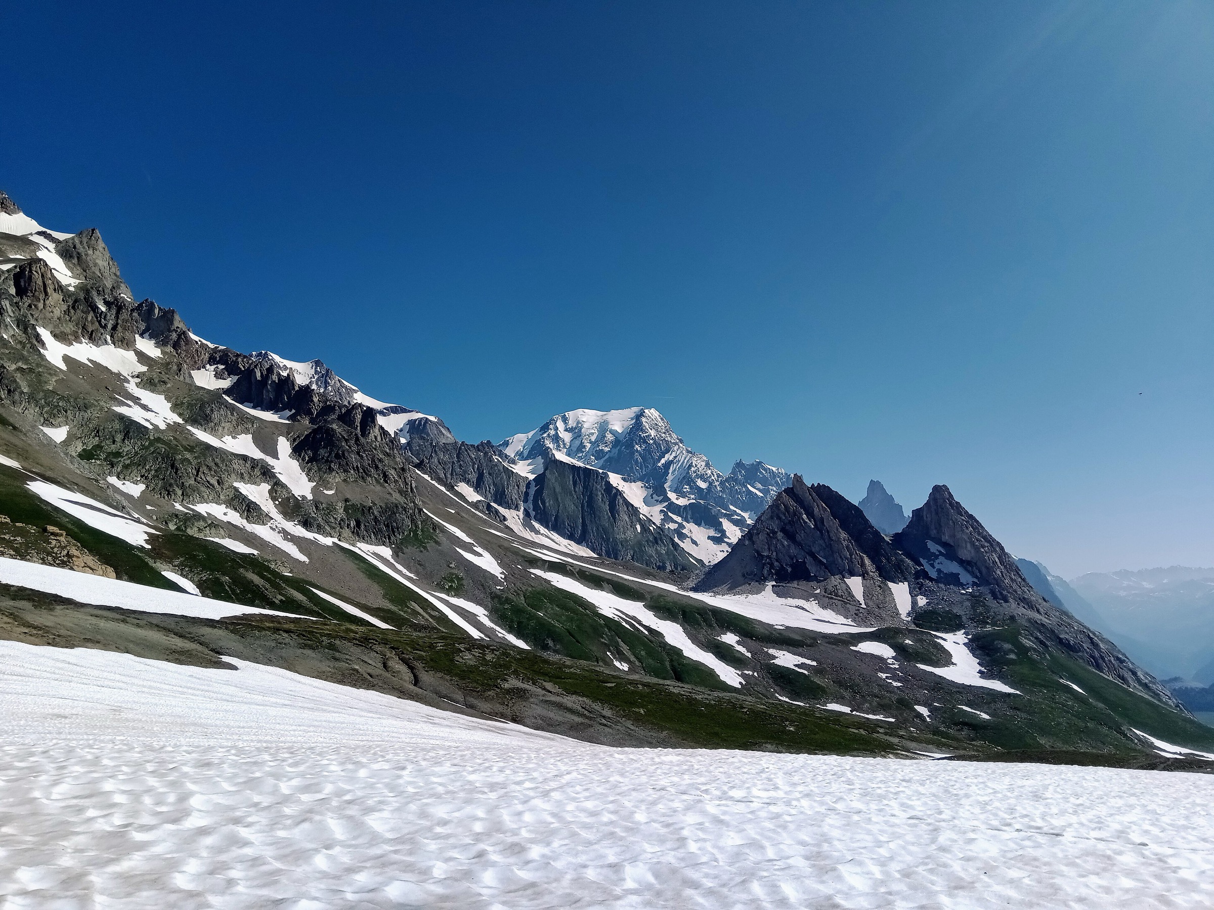 Mont Blanc massif seen from the Col de la Seigne on the France–Italy border