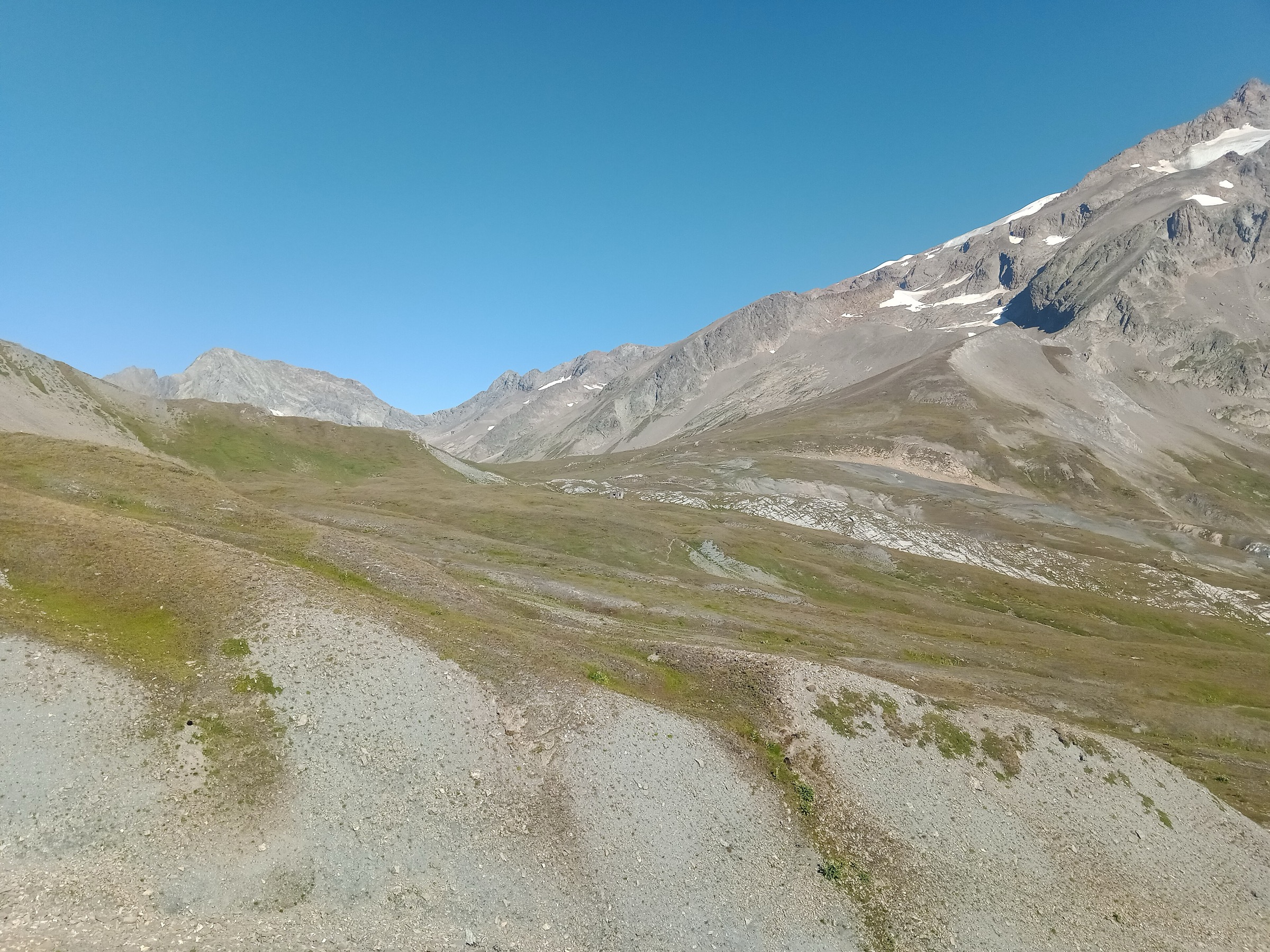 The Col de la Seigne seen from the south, on the border between France and Italy