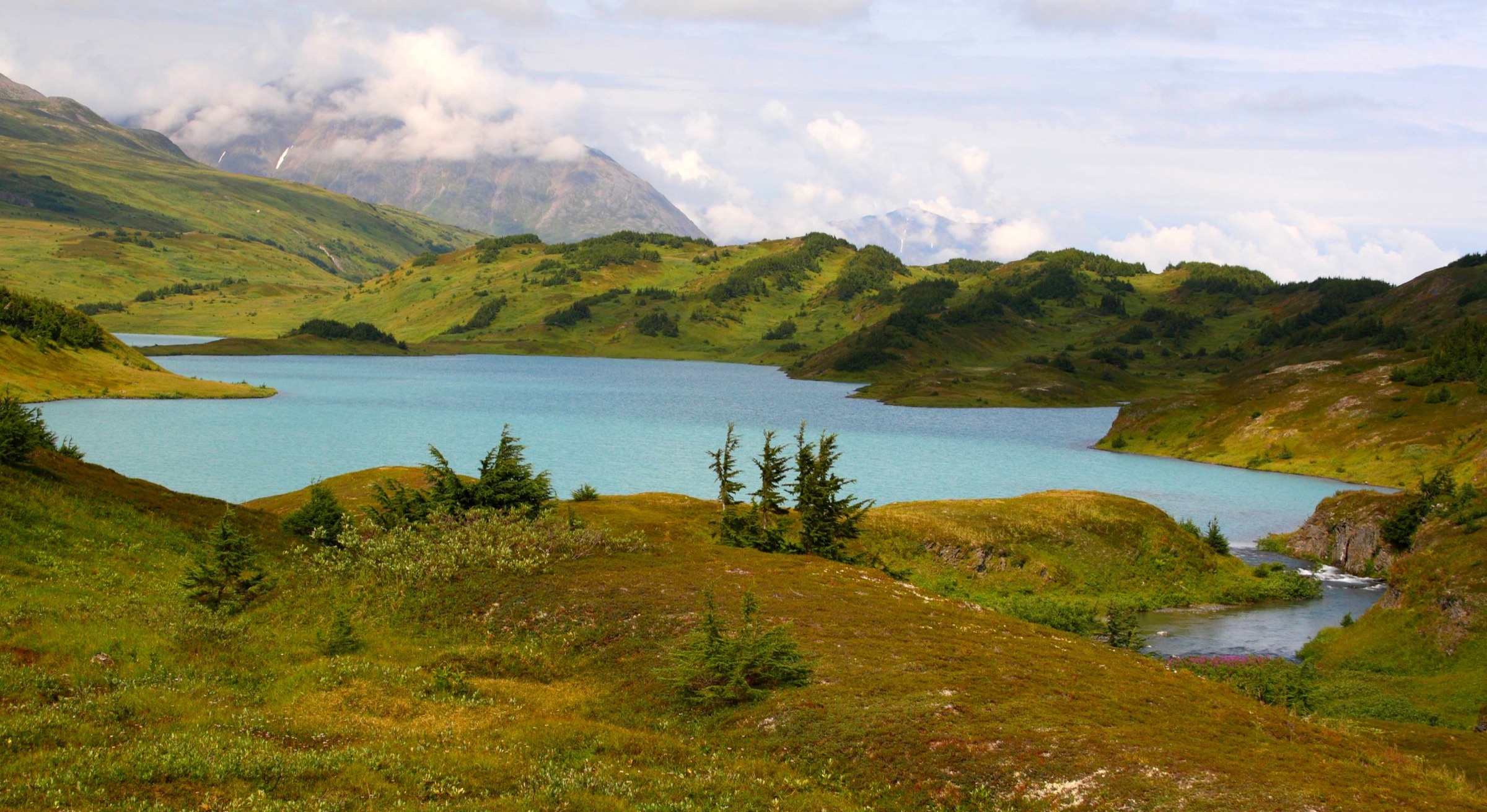 Lost Lake in the high meadows near Seward, Alaska