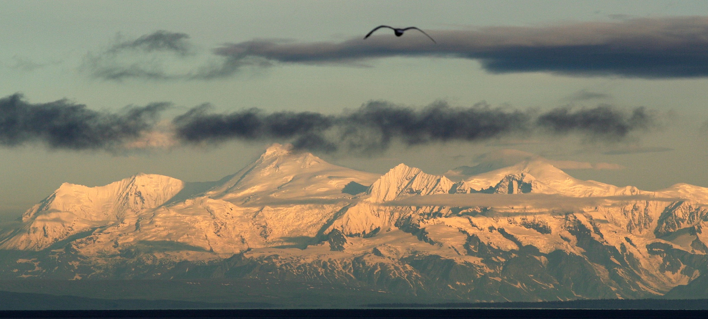 Mount Spurr at sunrise, Tordrillo Mountains