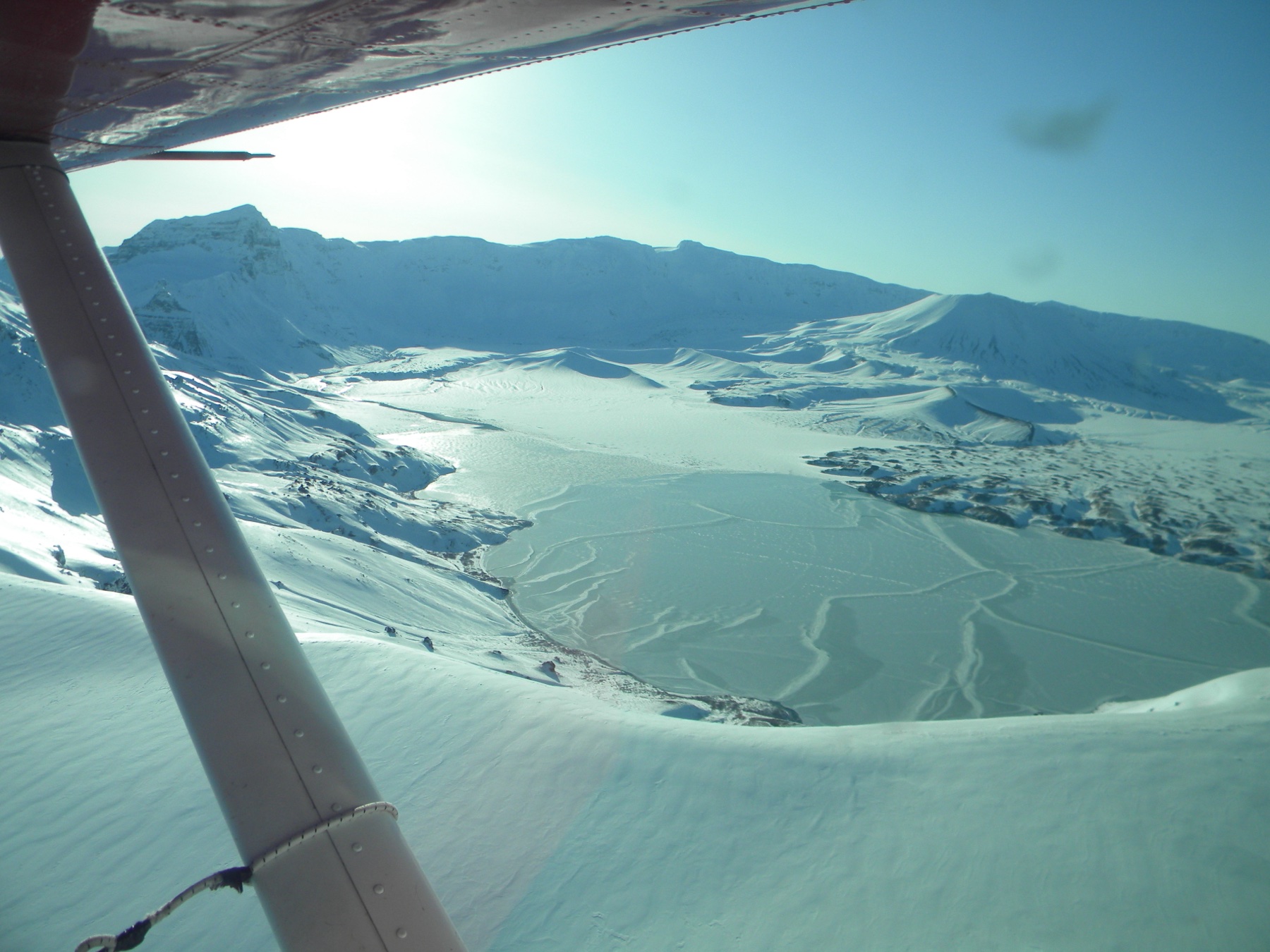 Aniakchak Caldera rim with Surprise Lake and Vent Mountain