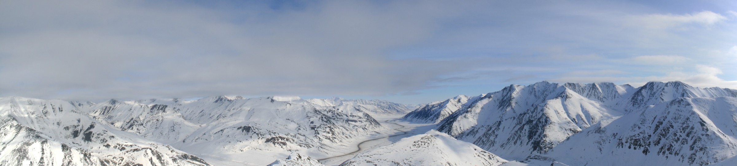 Panoramic view of Atigun Pass on the Dalton Highway
