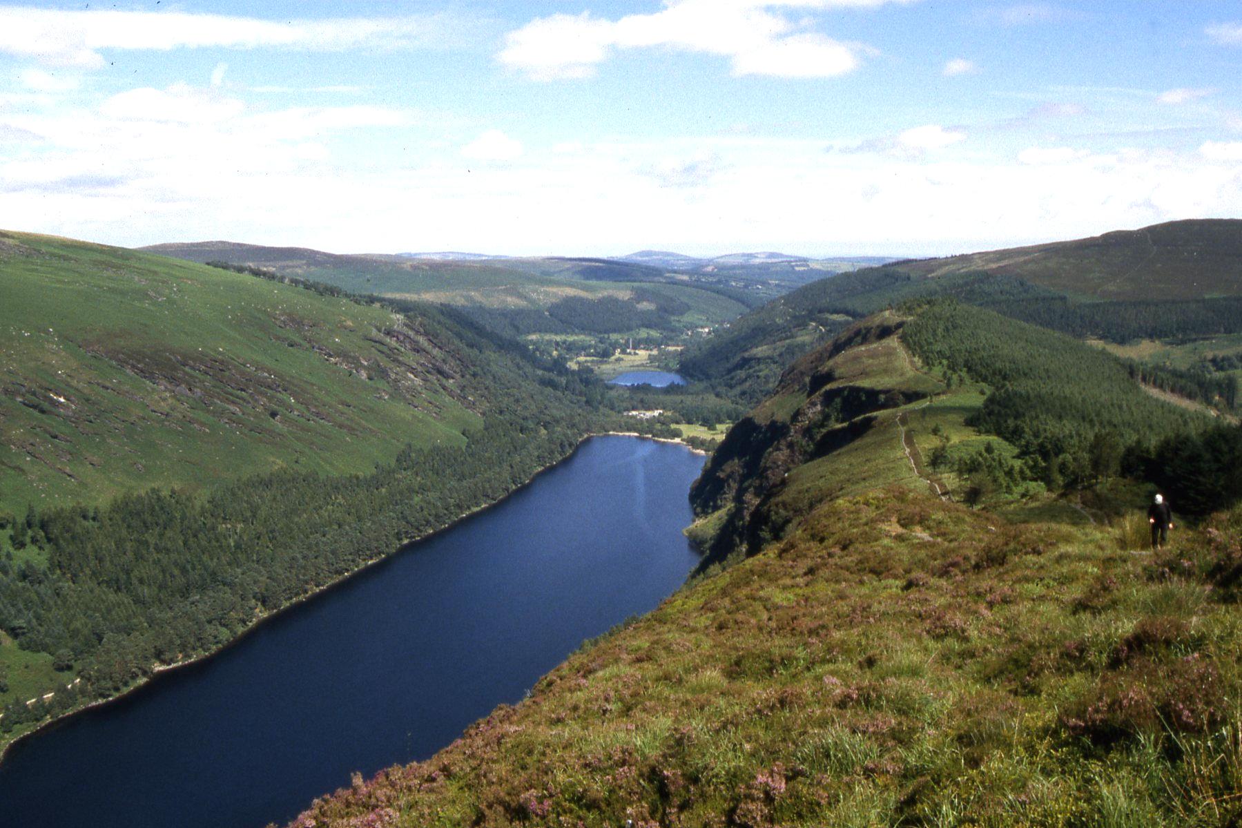Looking east along The Spinc with Upper Lake, Glendalough