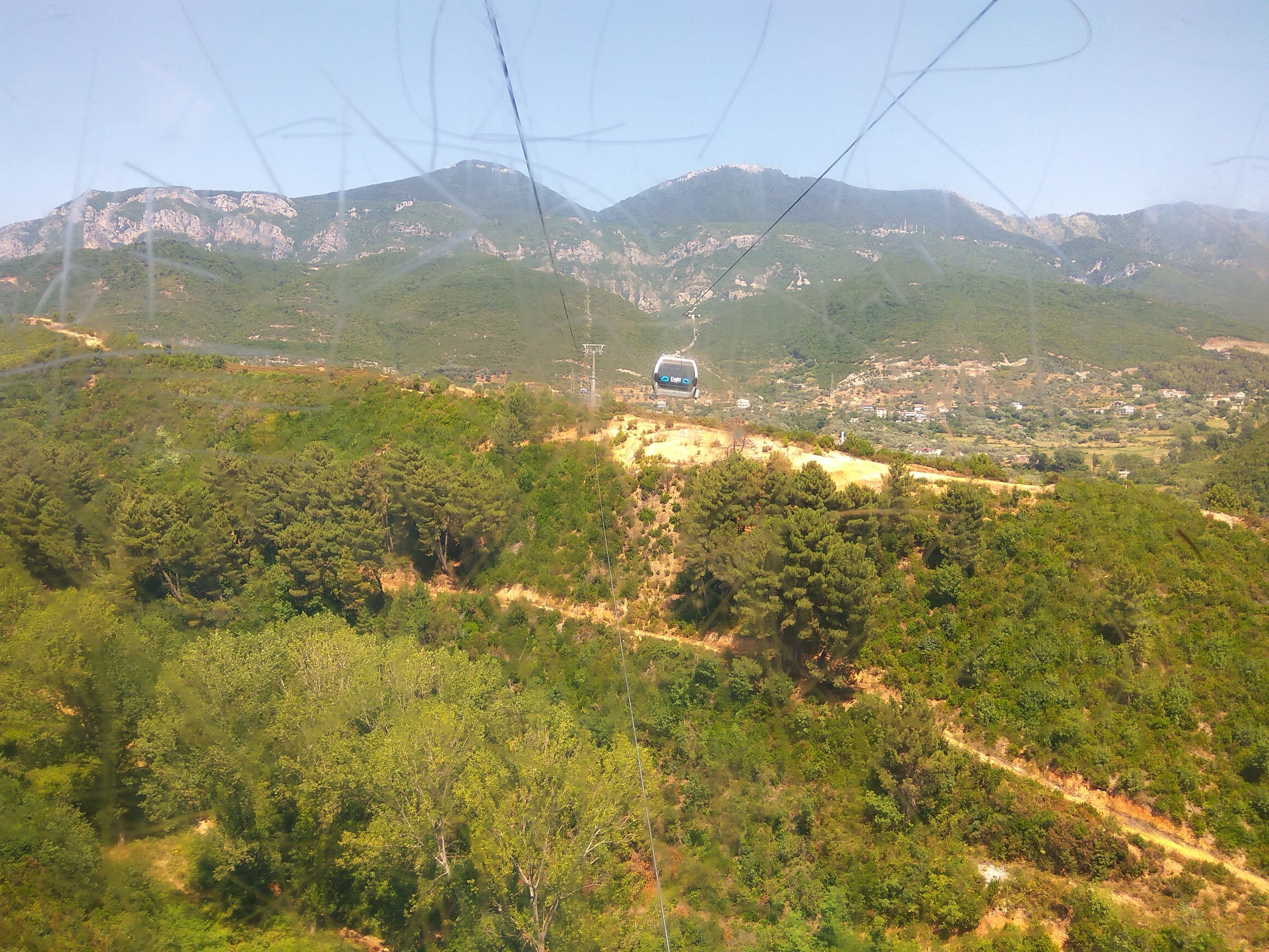 Mount Dajti rising above the ridges east of Tirana, reached by the Dajti Ekspres cable car