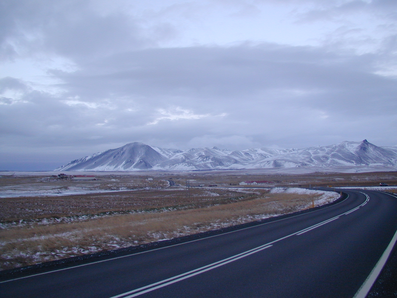Rauðamelsfjall and the snowy winter landscape of Snæfellsnes