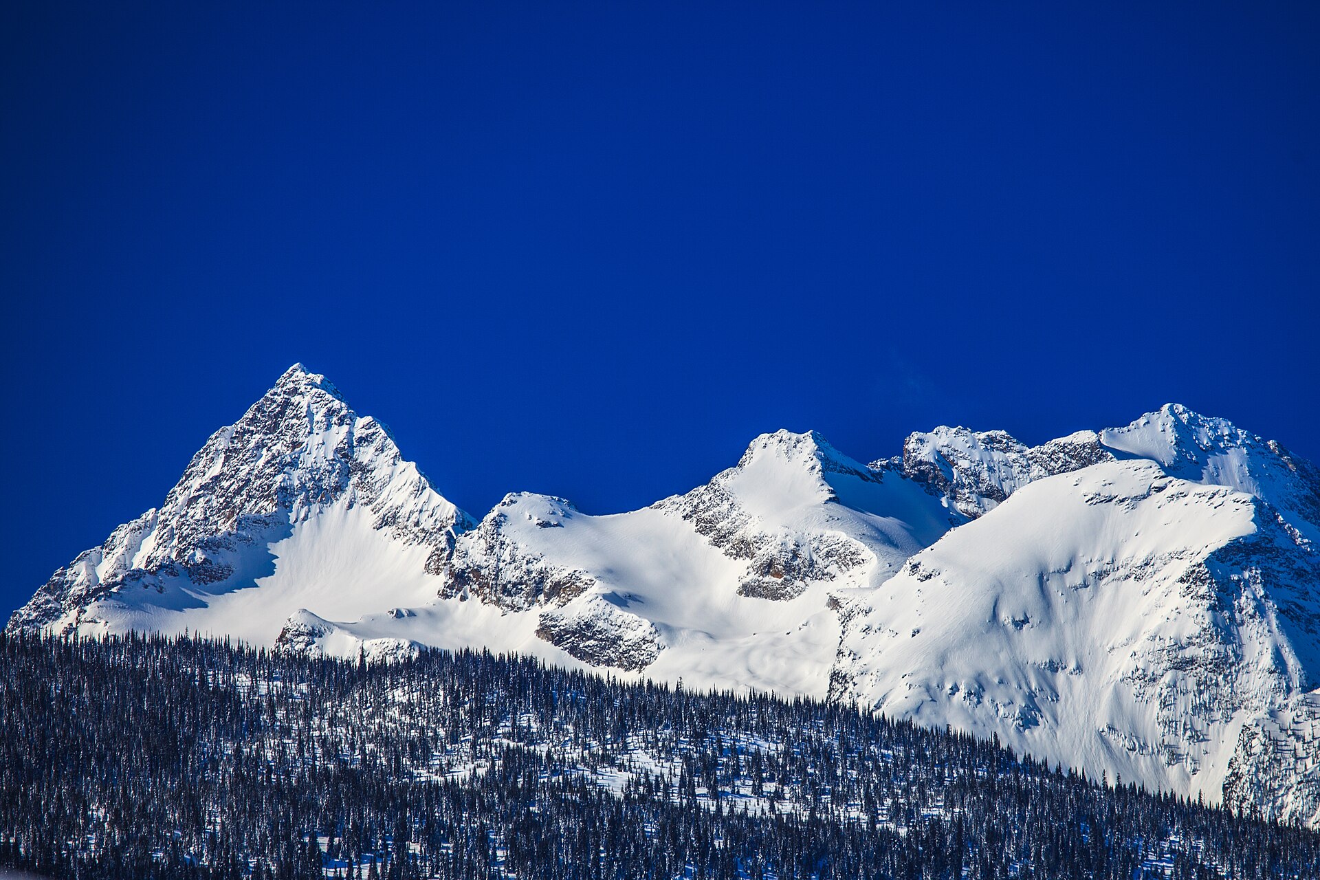 The snowy Odin and Thor group in British Columbia's Monashee Mountains