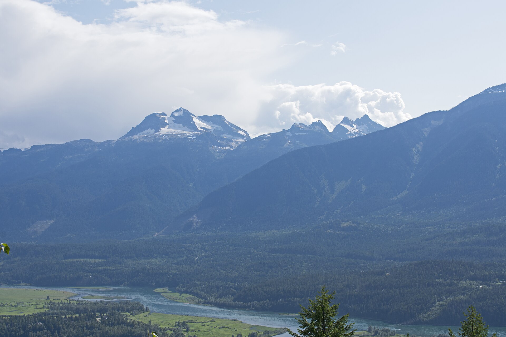 Mount Begbie and the Columbia River seen from Mount Revelstoke