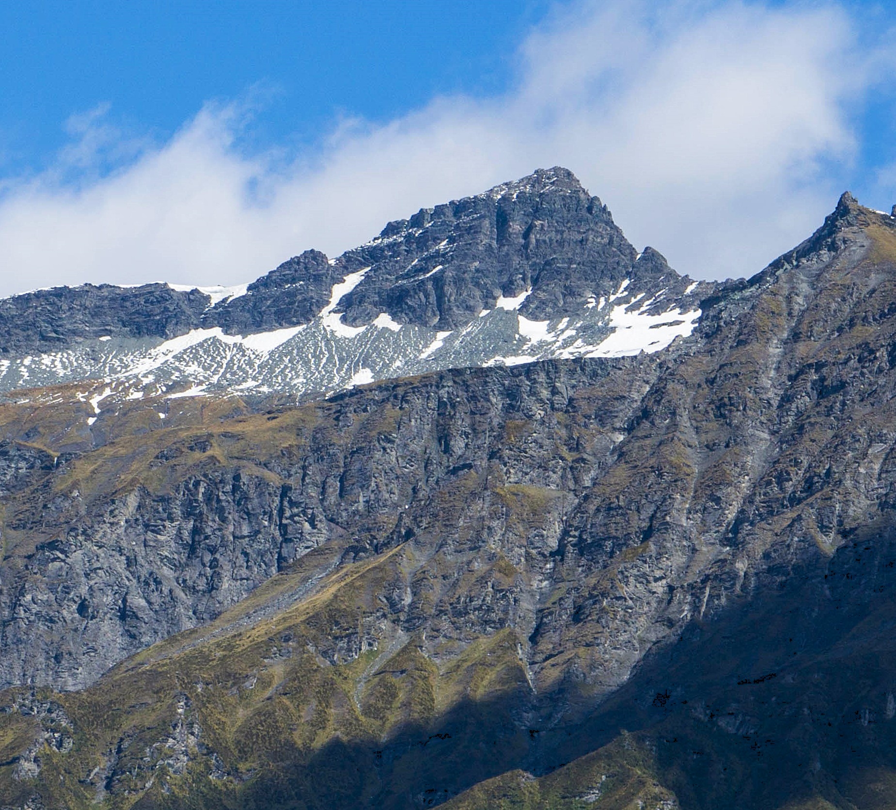 Black Peak rising above the rugged Harris Mountains in Otago