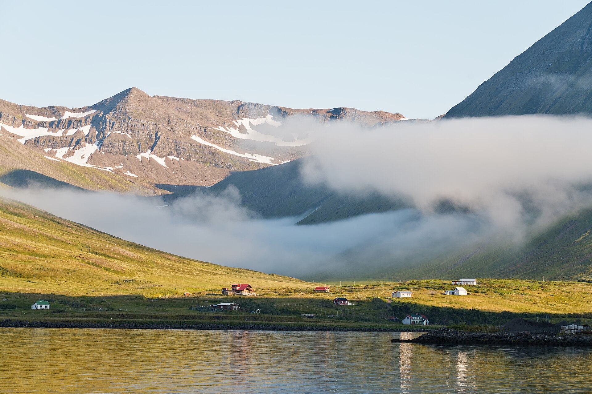 The steep-sided Skútuá valley seen from Siglufjörður